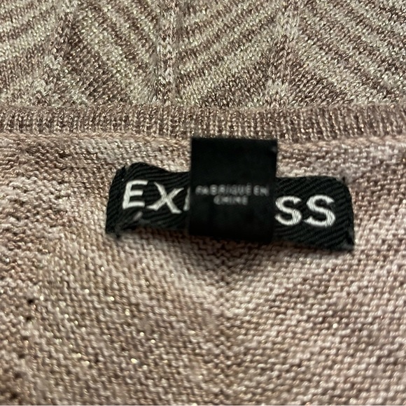 Express Gold Shimmery Sleek Long Sleeved Mini Dress.  Size S - Picture 6 of 8